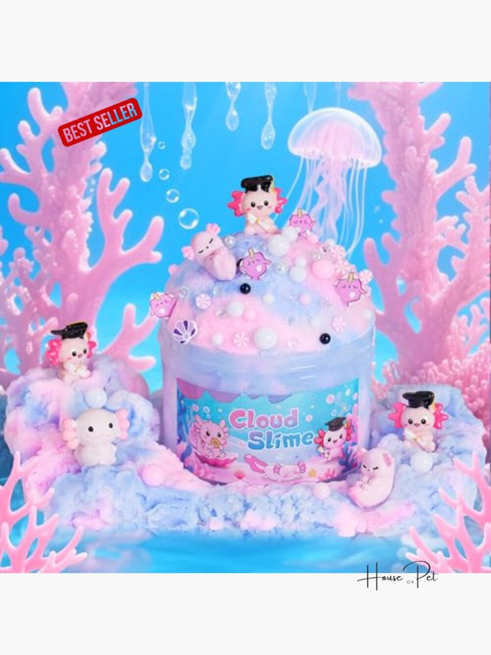 Non-Sticky DIY Cloud Slime Kit 2 Pack with Charms & Glitter - Picture 2 of 6